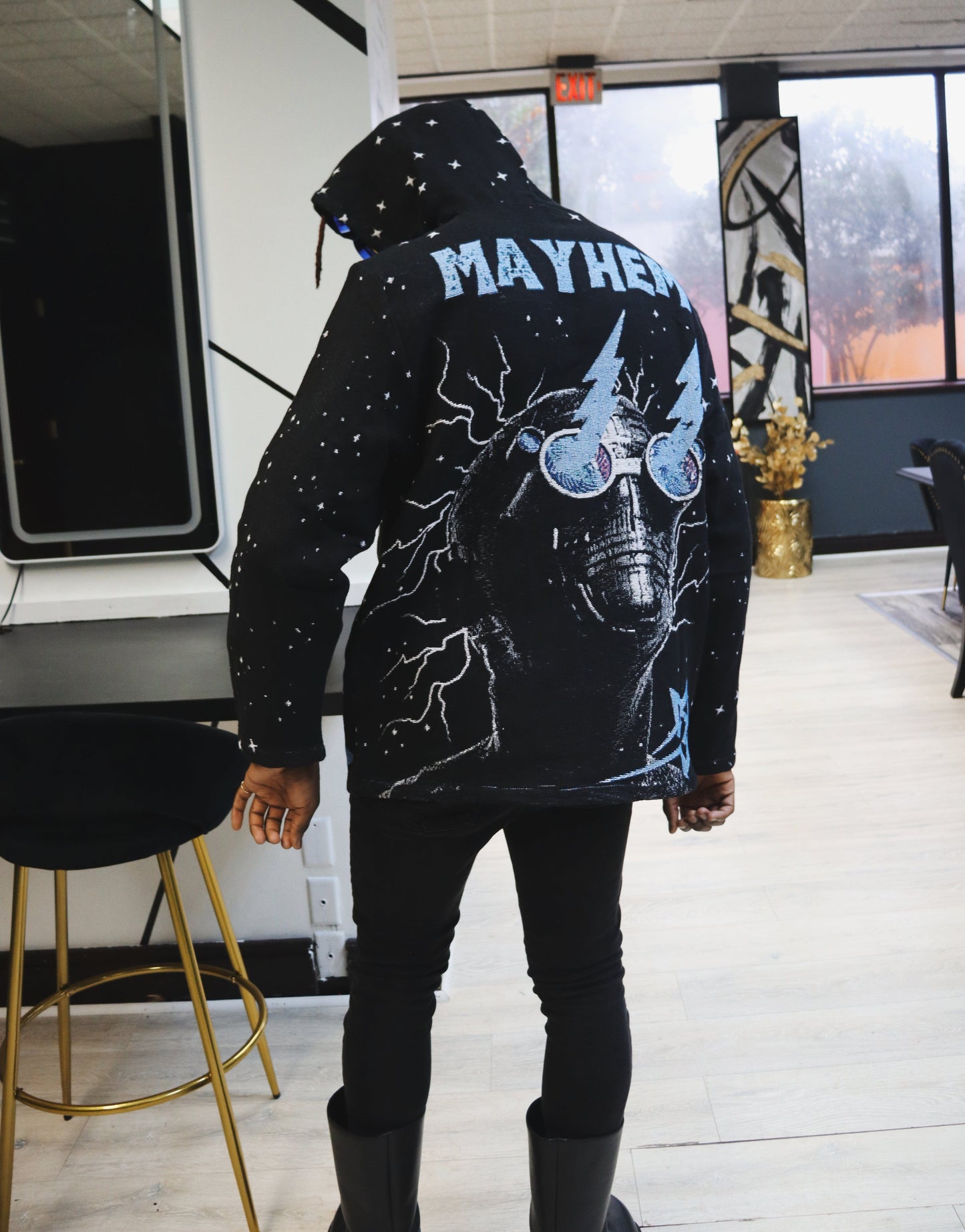 MAYHEM HANDMADE TAPESTRY JACQUARD FABRIC PULLOVER HOODIE