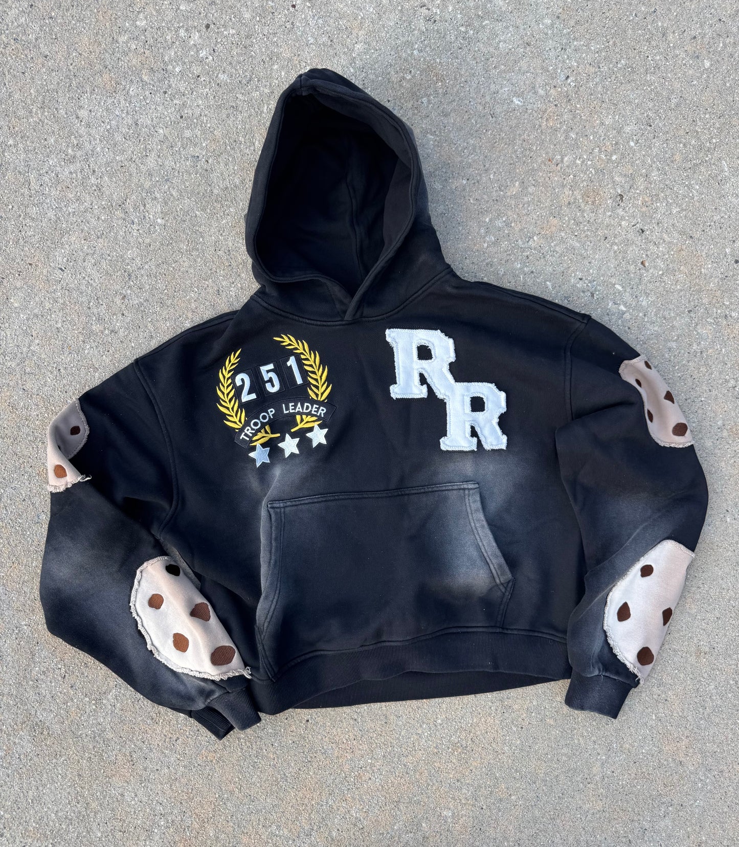 GIRL SCOUT COOKIES DISTRESSED SUN FADE HOODIE BLACK