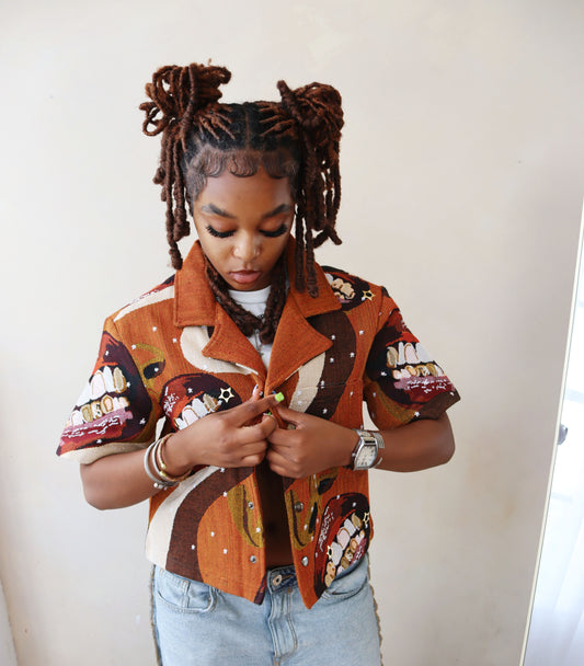 (WOMENS) GRILLZ HANDMADE TAPESTRY JACQUARD SHIRT