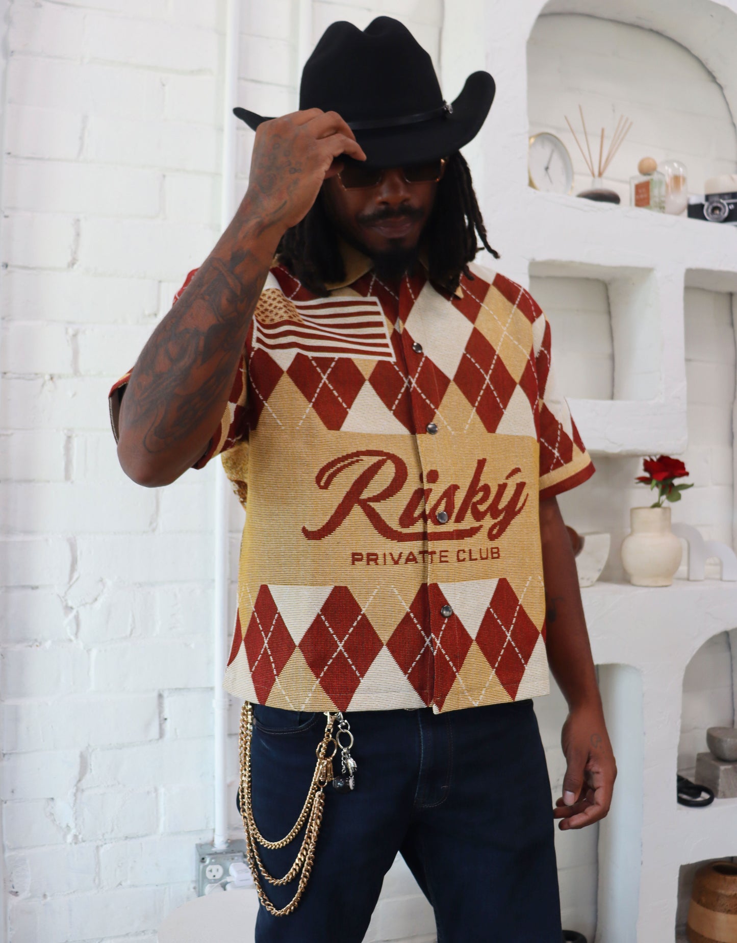 NEW MONEY TAPESTRY PLAID JACQUARD FABRIC SHIRT