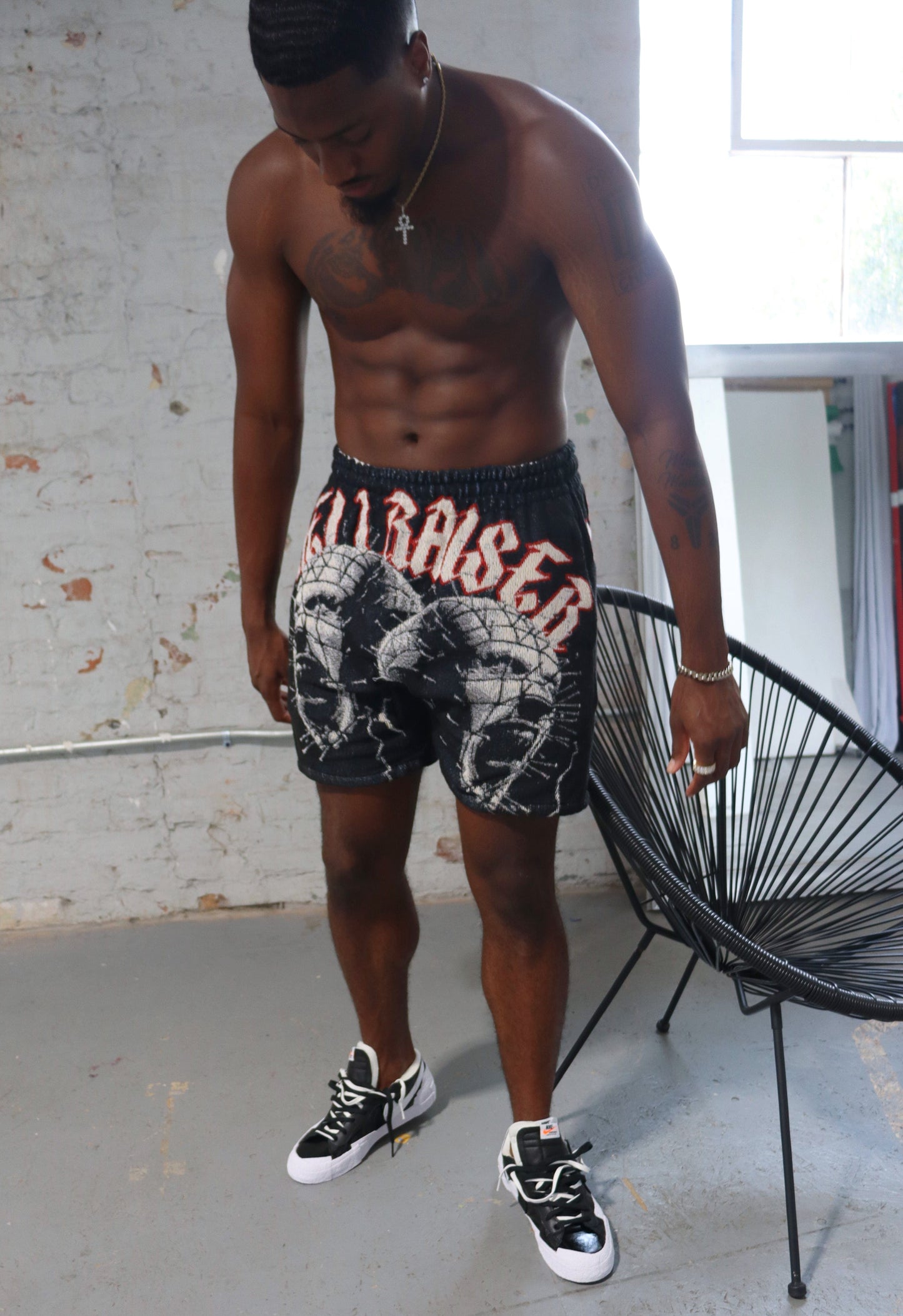 HELLRAISER HANDMADE TAPESTRY JACQUARD FABRIC SHORTS