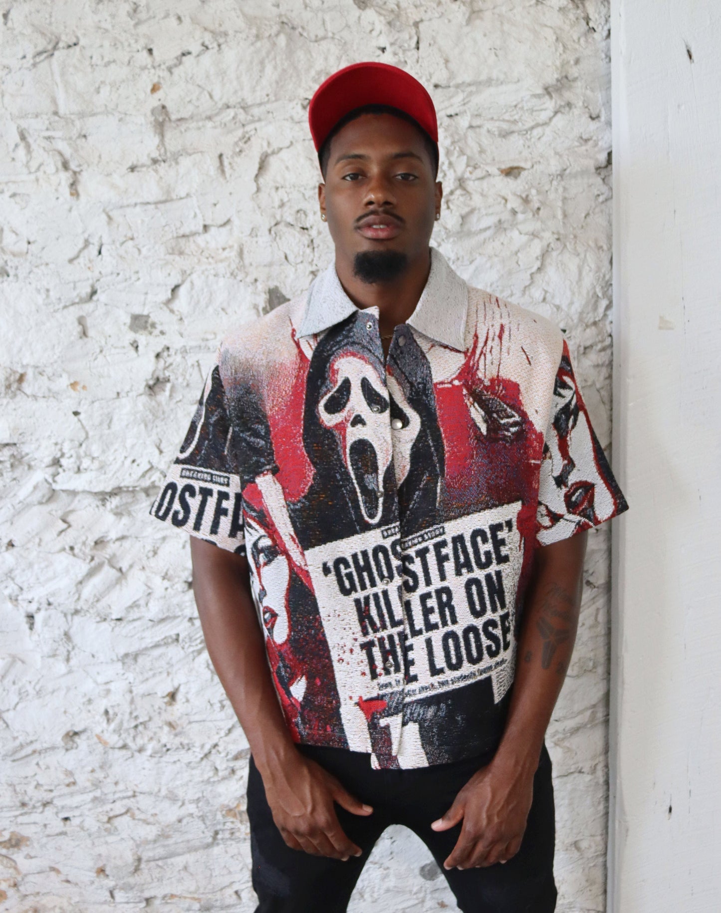 GHOSTFACE HANDMADE TAPESTRY JACQUARD FABRIC WORK SHIRT