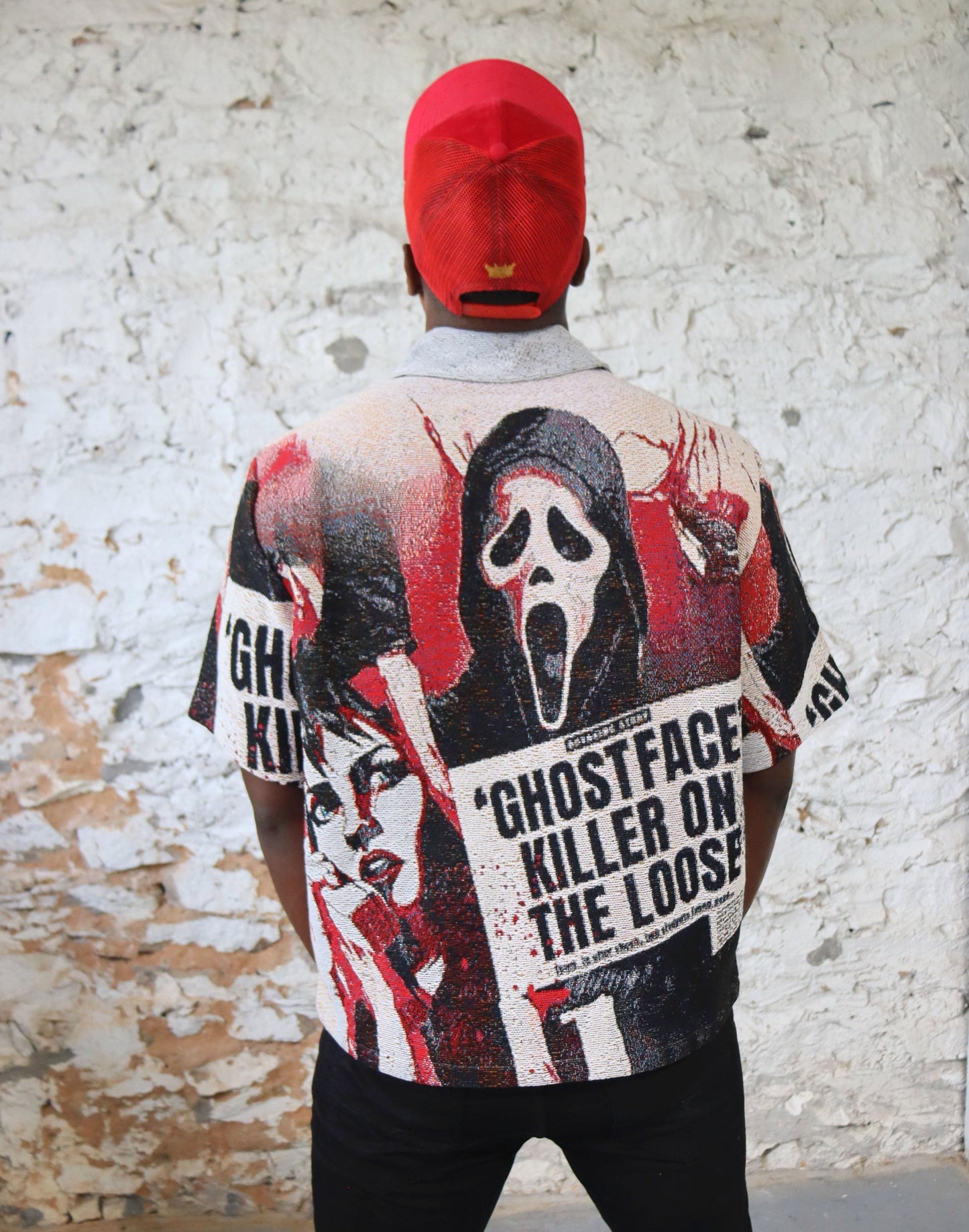 GHOSTFACE HANDMADE TAPESTRY JACQUARD FABRIC WORK SHIRT