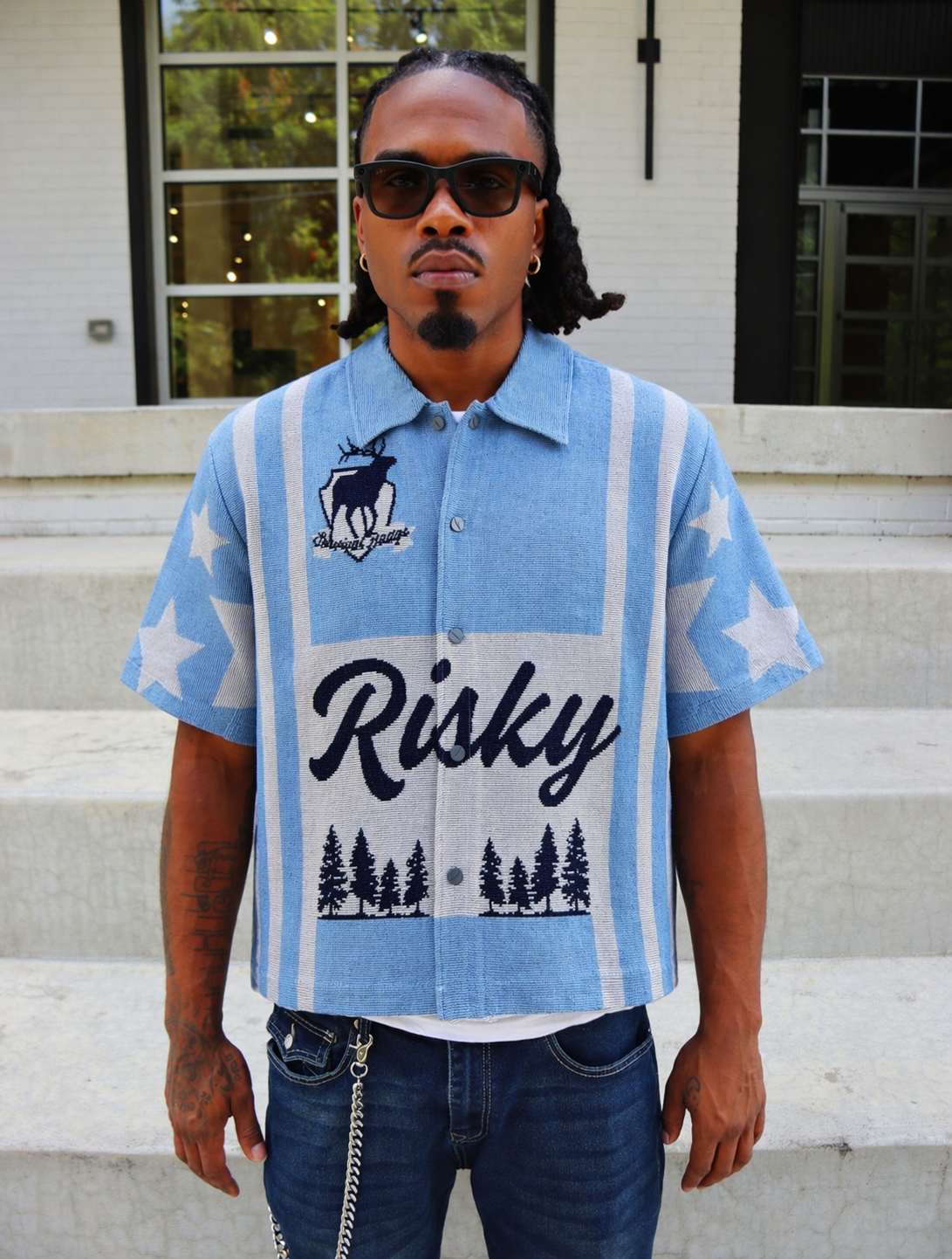 BOYS OF AMERICA HANDMADE TAPESTRY JACQUARD FABRIC WORK BABY BLUE