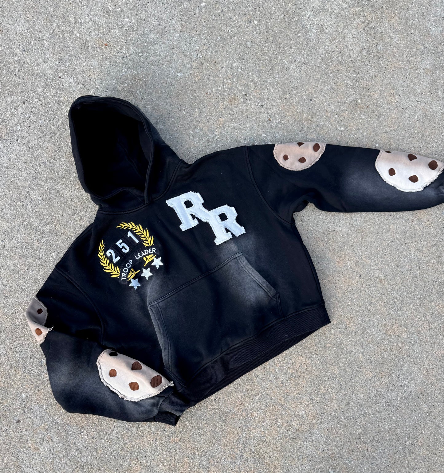 GIRL SCOUT COOKIES DISTRESSED SUN FADE HOODIE BLACK