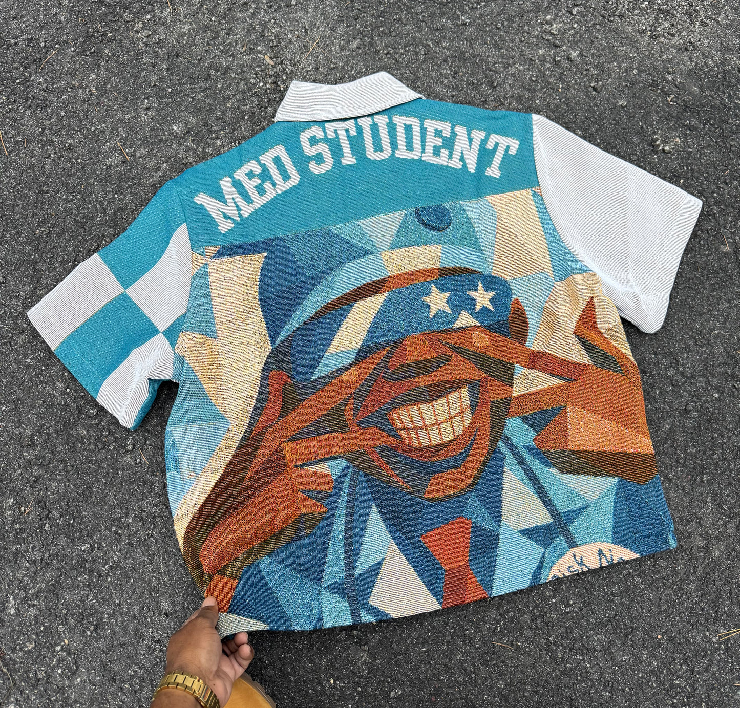 MED STUDENT TAPESTRY JACQUARD FABRIC SHIRT