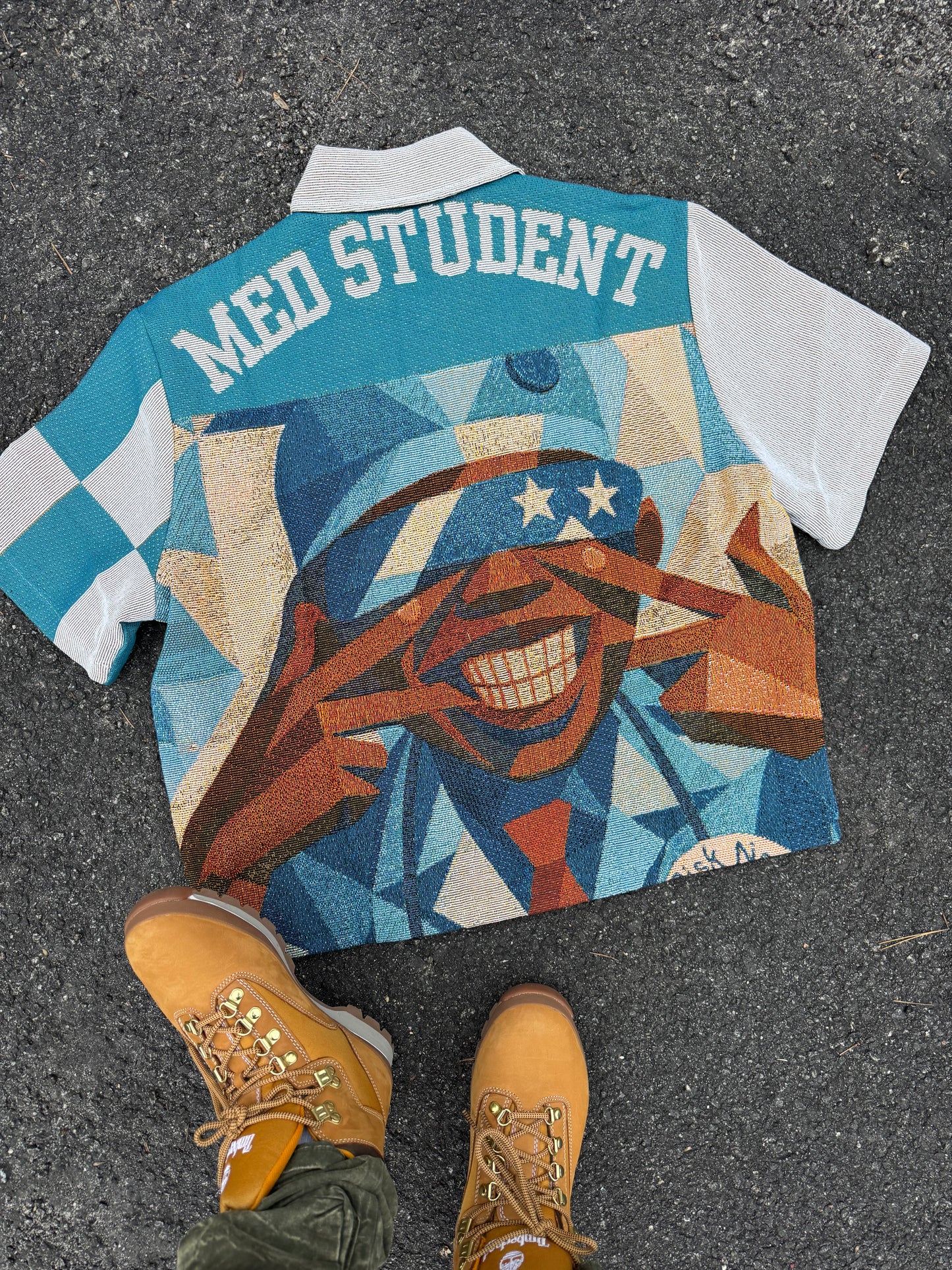 MED STUDENT TAPESTRY JACQUARD FABRIC SHIRT