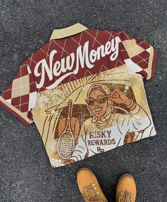 NEW MONEY TAPESTRY PLAID JACQUARD FABRIC SHIRT