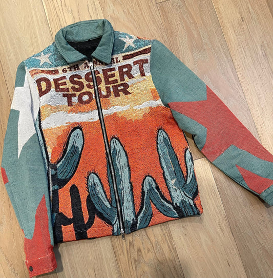 DESERT TOUR HANDMADE TAPESTRY JACQUARD FABRIC ZIPPERED JACKET