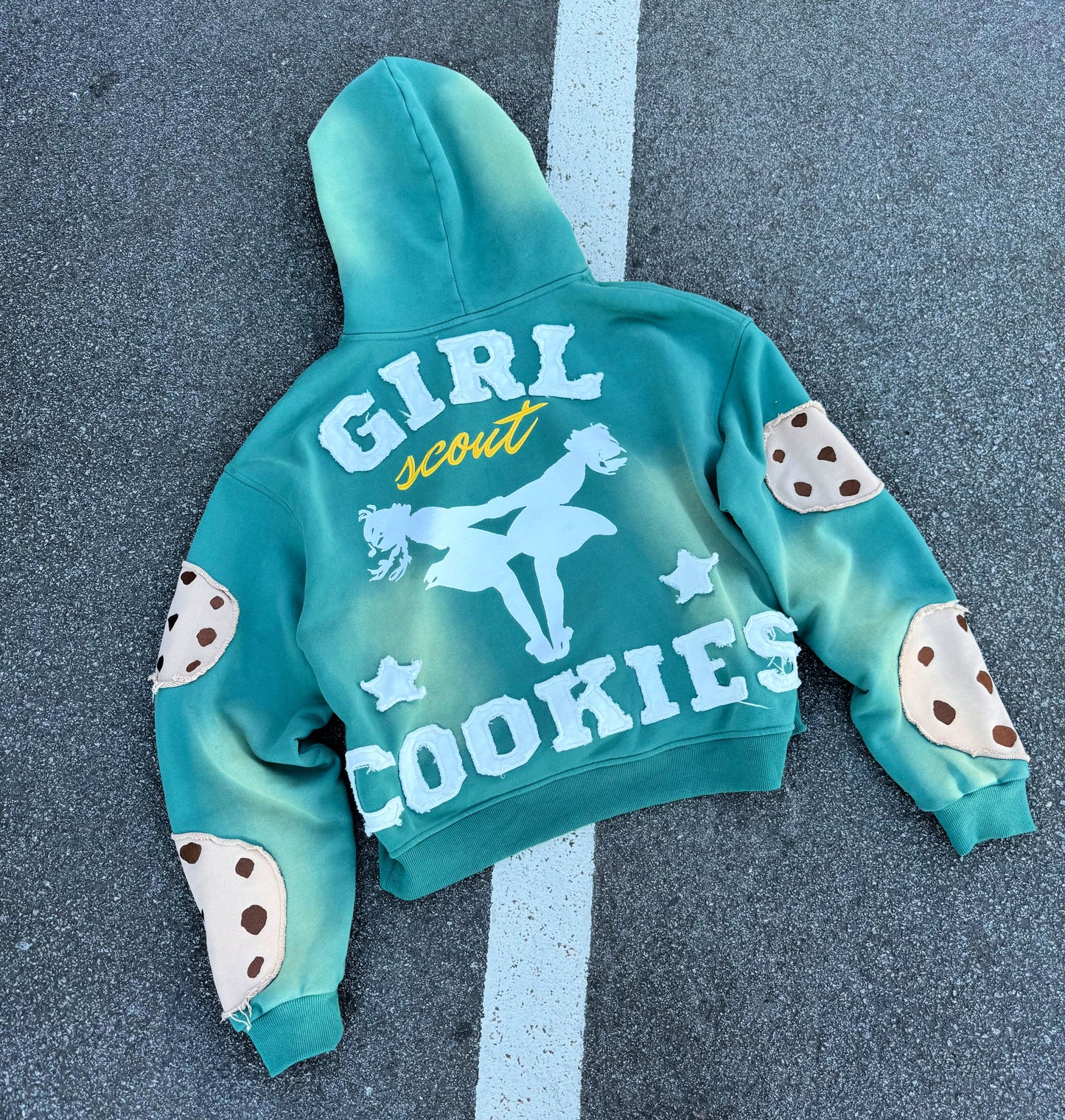 GIRL SCOUT COOKIES DISTRESSED SUN FADE HOODIE