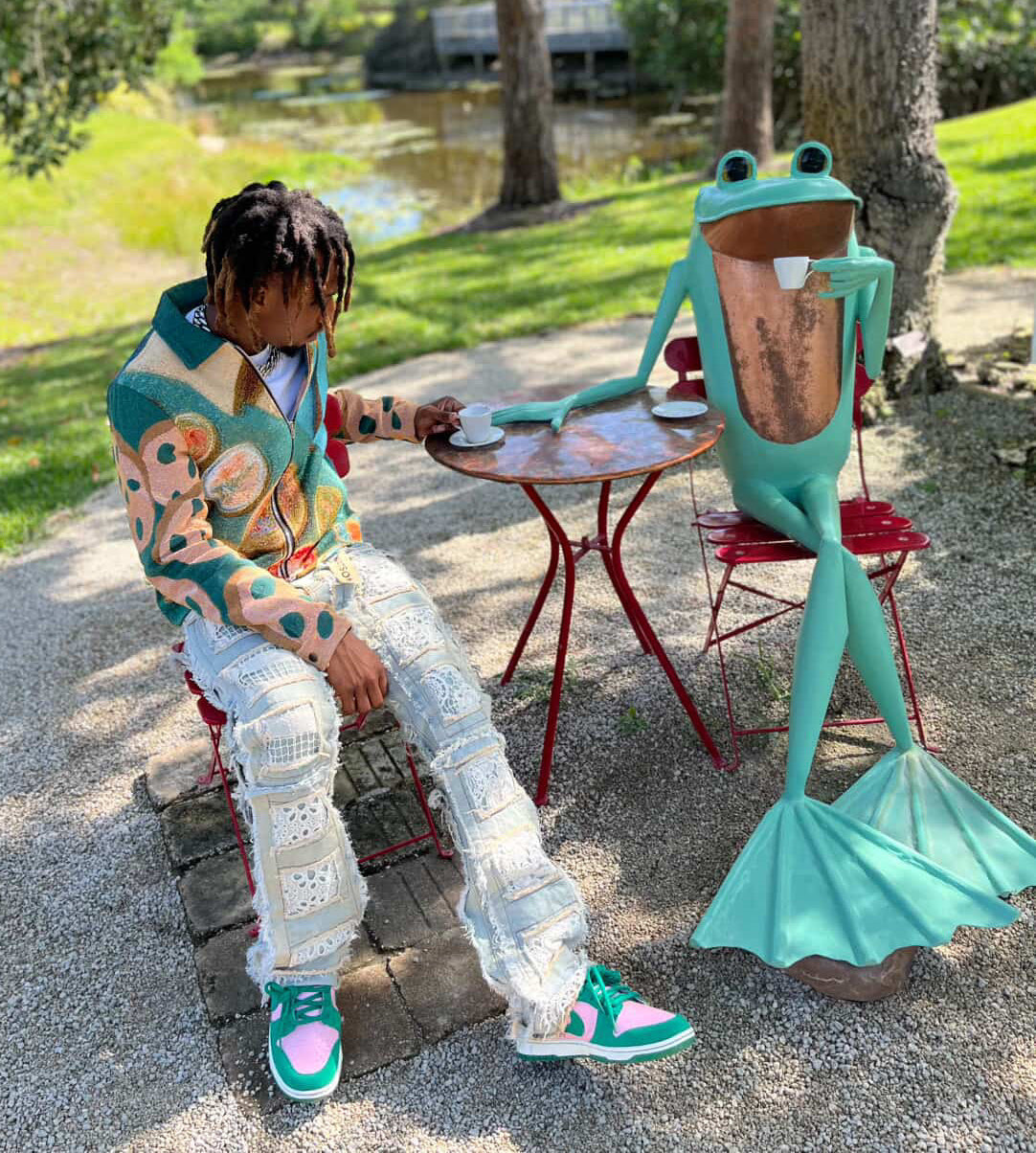 (MENS) GIRL SCOUT COOKIES HANDMADE TAPESTRY JACQUARD ZIPPERED JACKET