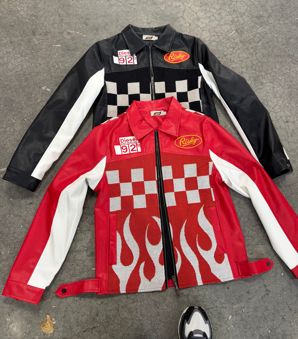 TRUCK STOP HANDMADE TAPESTRY JACQUARD ZIPPERED JACKET RED